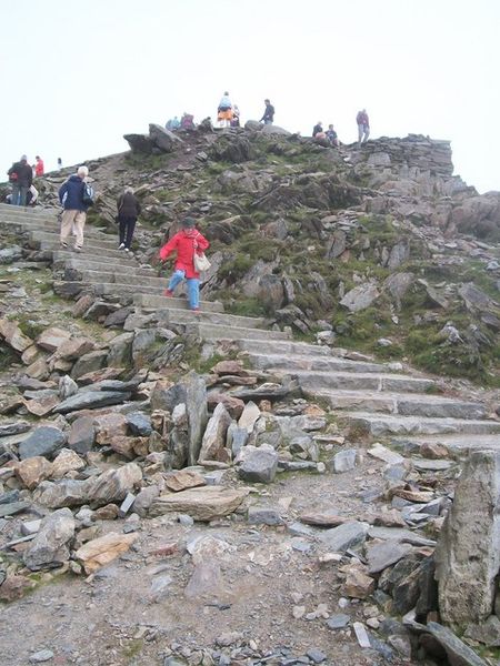 Steps up to the summit of Snowdon