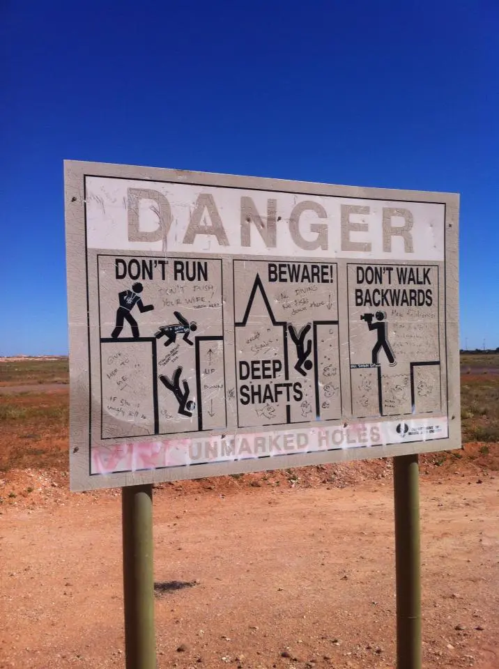 Coober Pedy mine sign