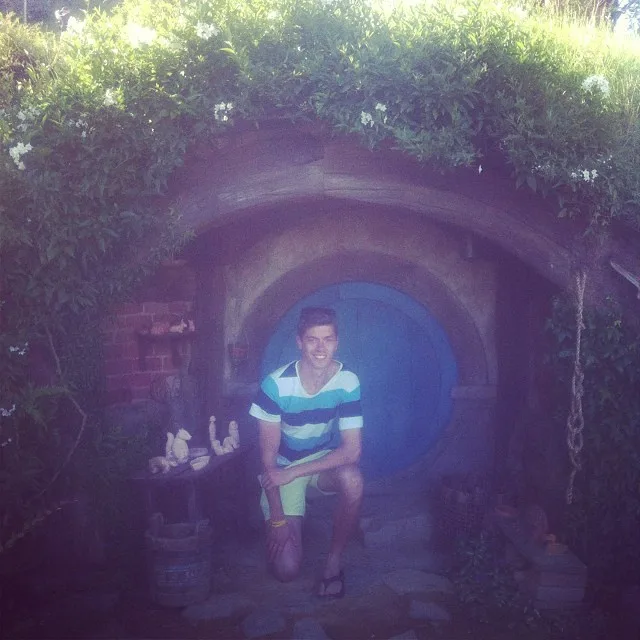 Me outside a Hobbit house