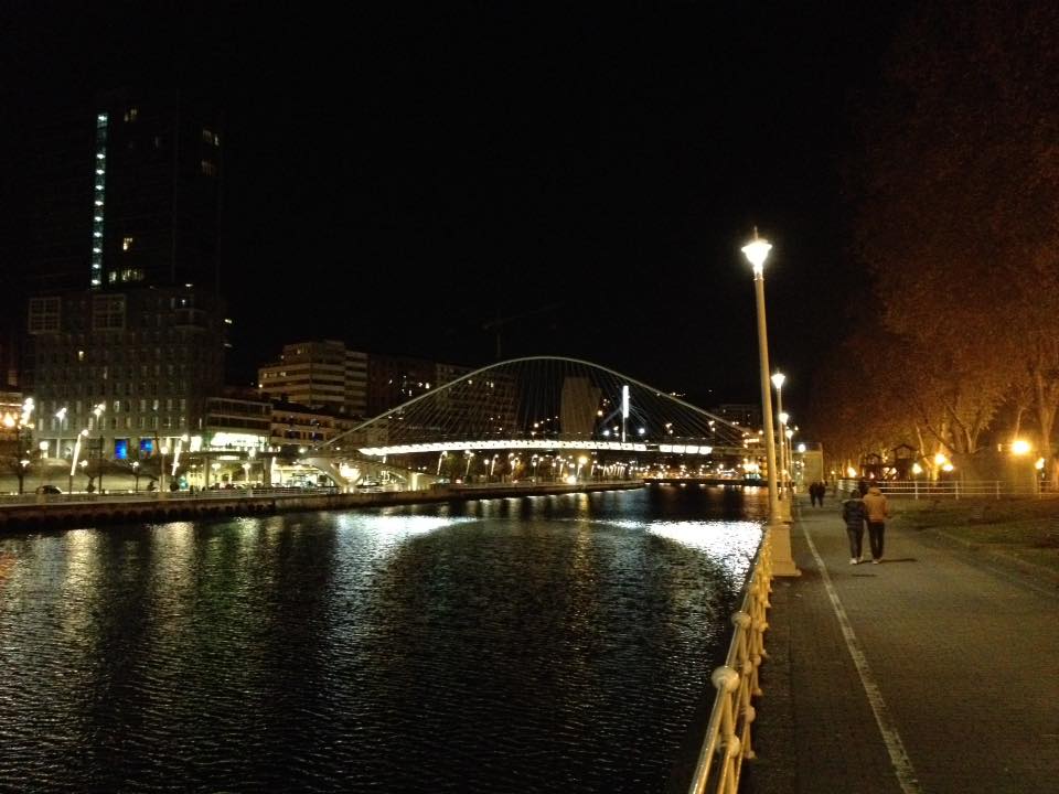 The Zubizurri bridge in Bilbao