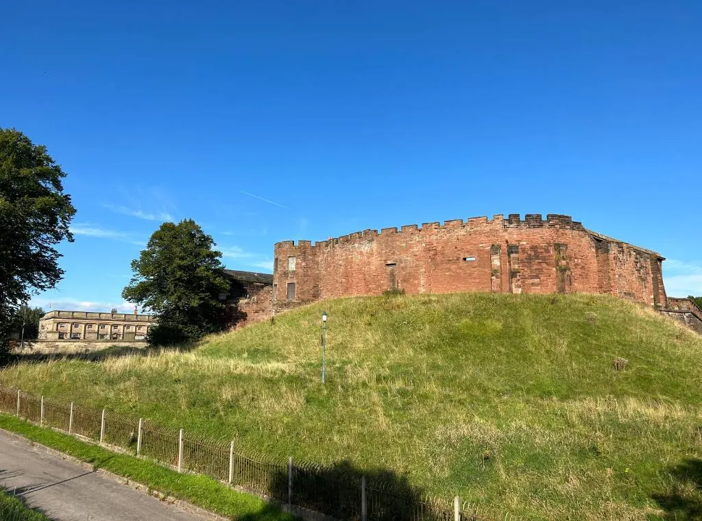 the remains of Chester Castle on a sunny day