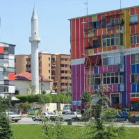 colourful buildings in Tirana