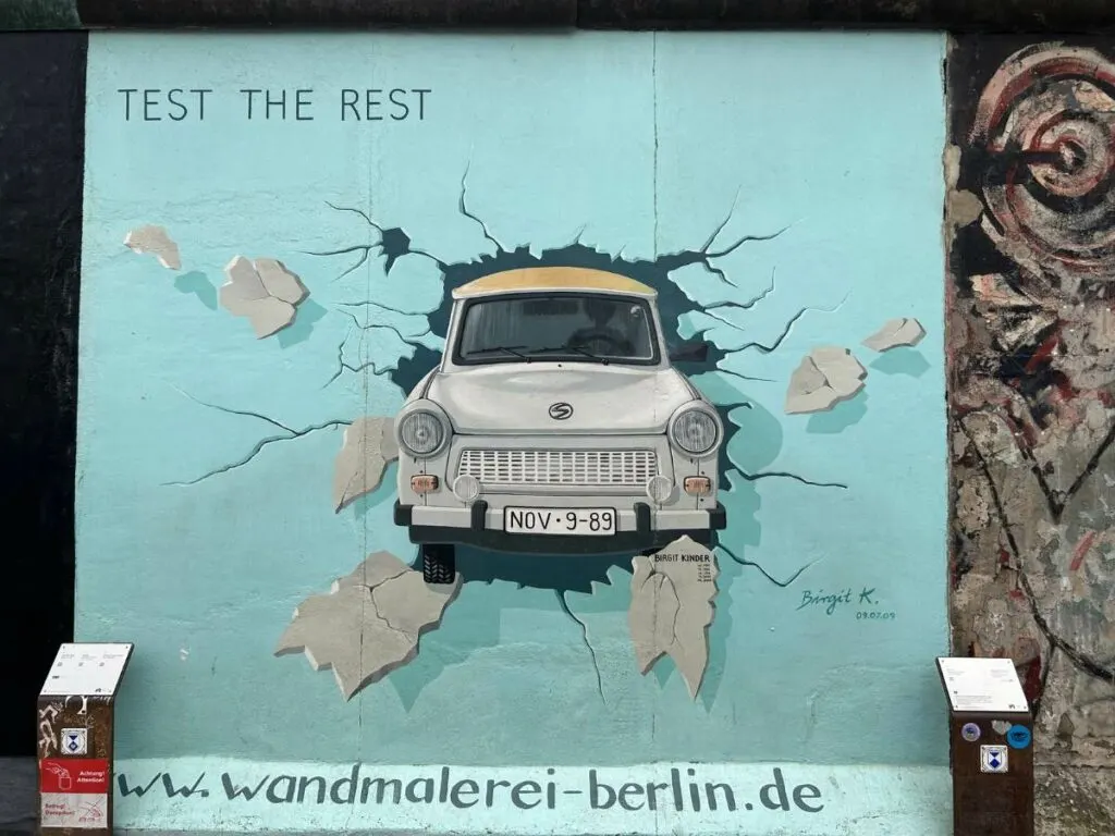 Trabi mural at the East Side Gallery