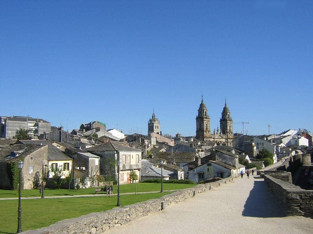 view of Lugo from Roman Walls