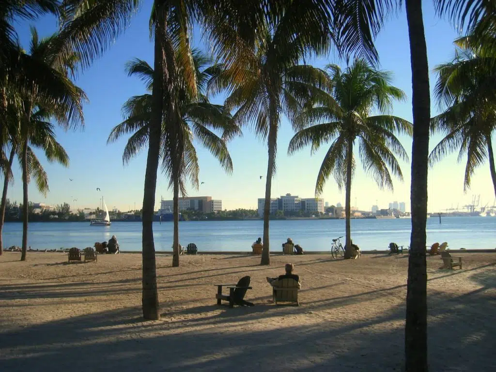 view from beach in Miami