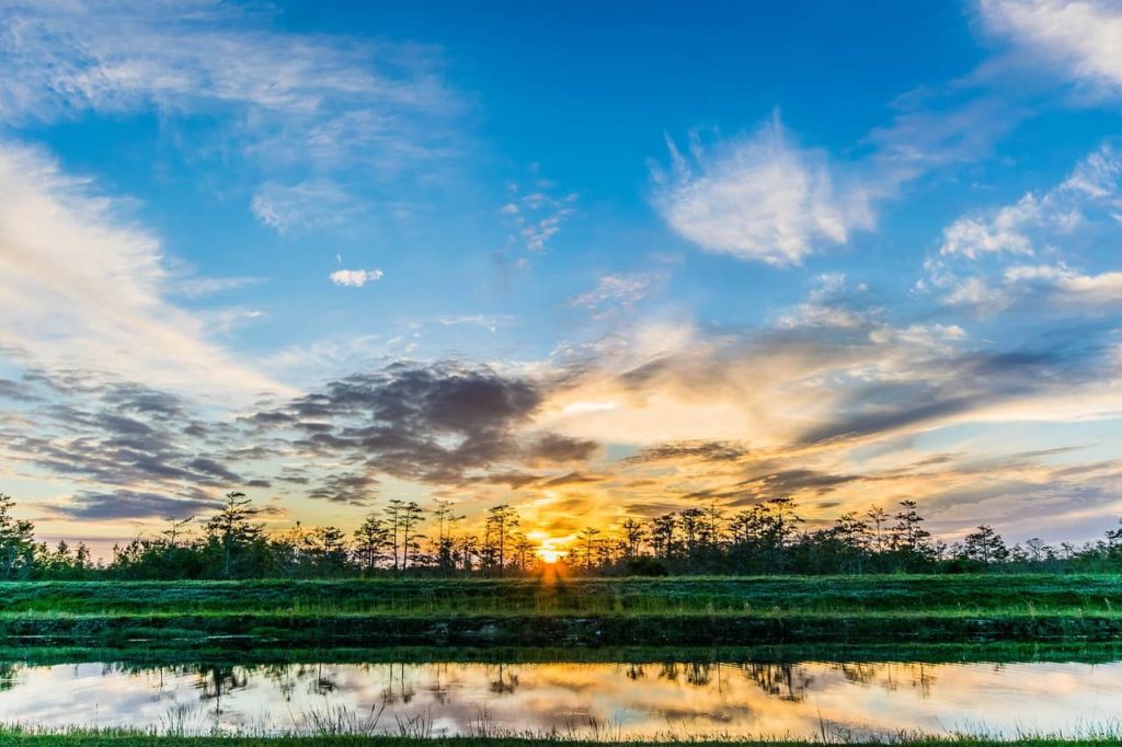 sunset at Everglades