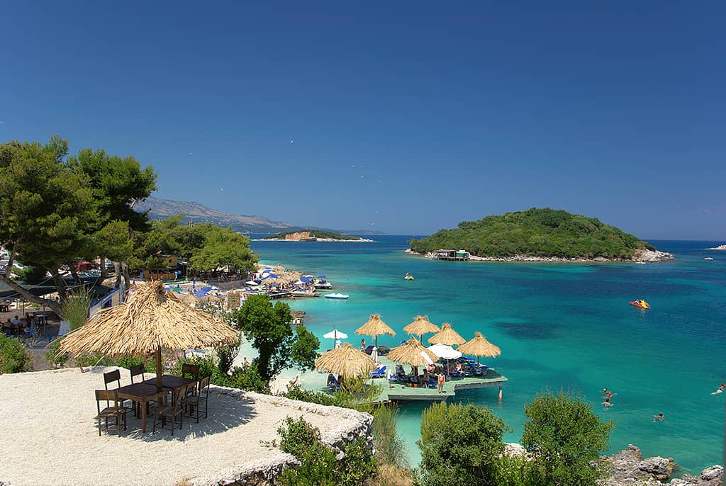 View of the coast in Ksamil