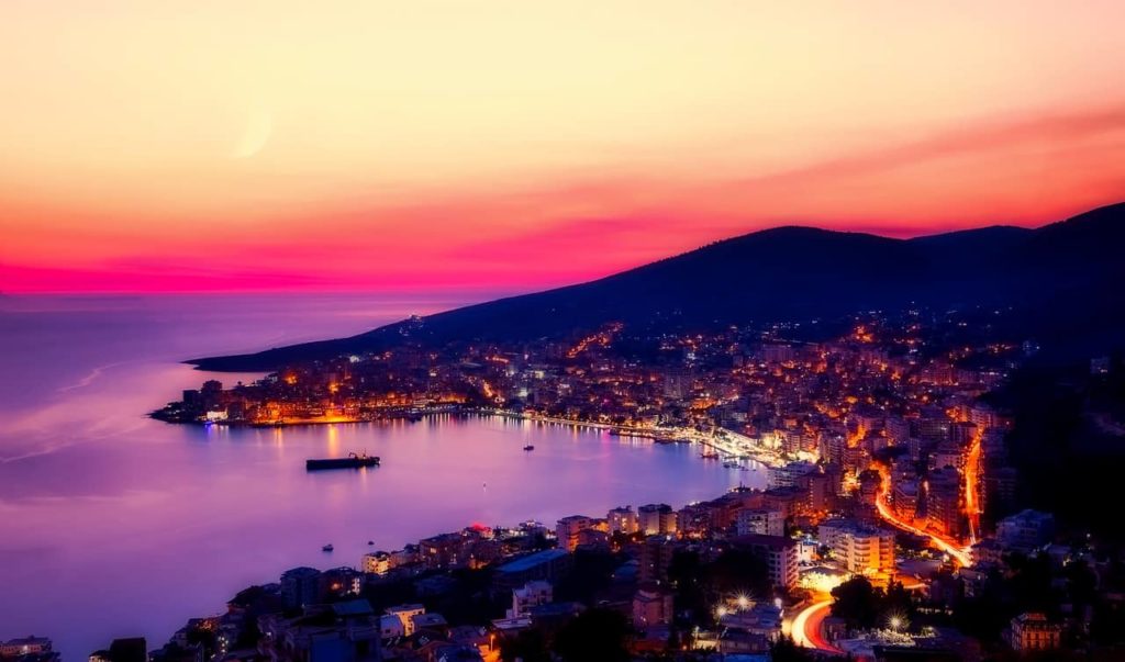 sunset in Saranda