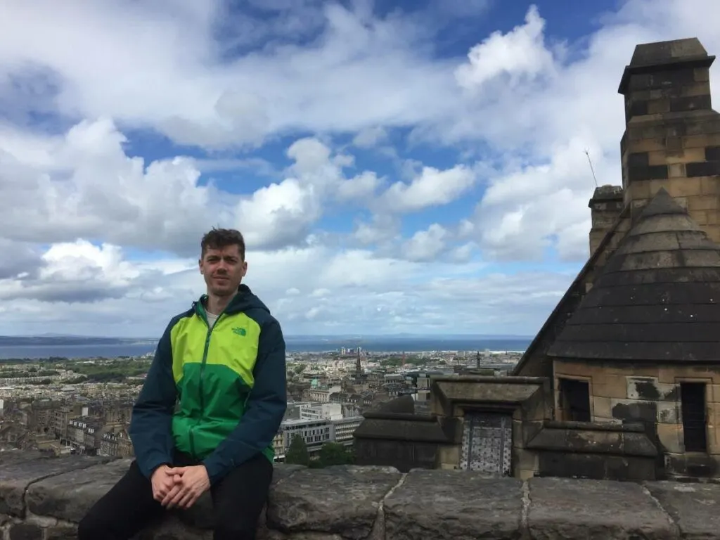 Tom in Edinburgh at the castle