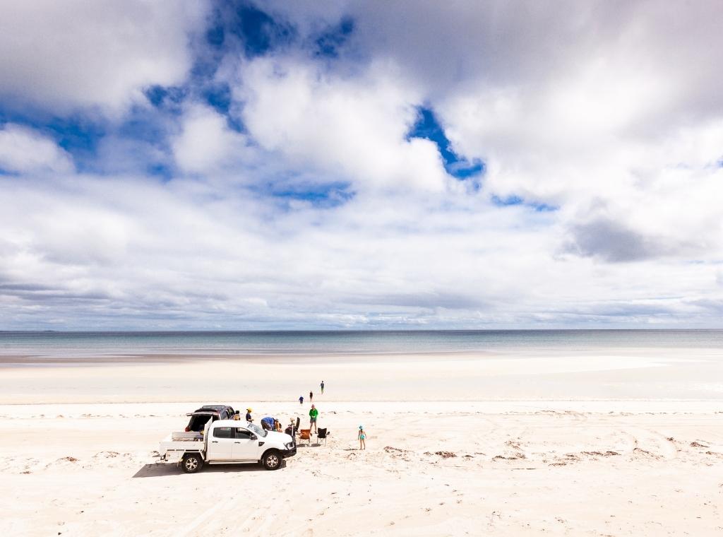 ute on the sand at hardwicke bay