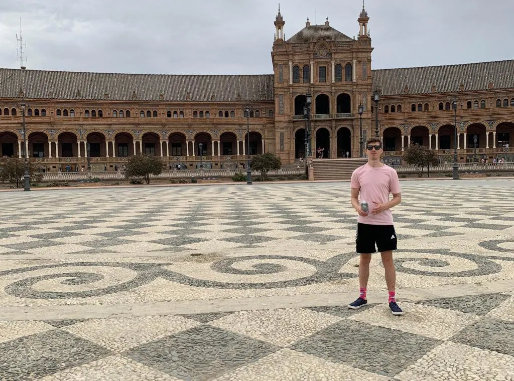 Me at Plaza de Espana in Seville