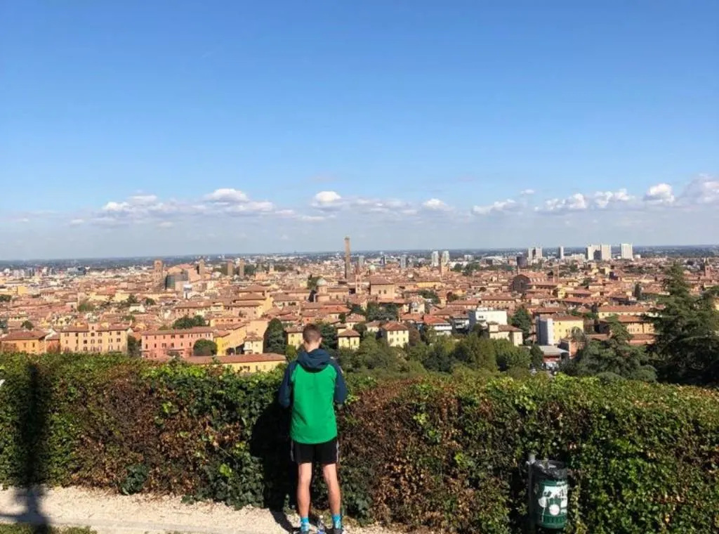 me admiring the view of bologna