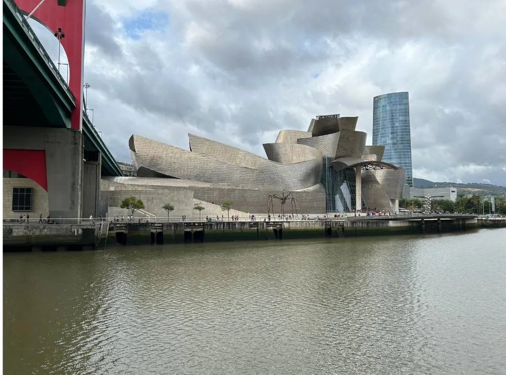 The Guggenheim Museum in Bilbao with the Nervion River in the foreground
