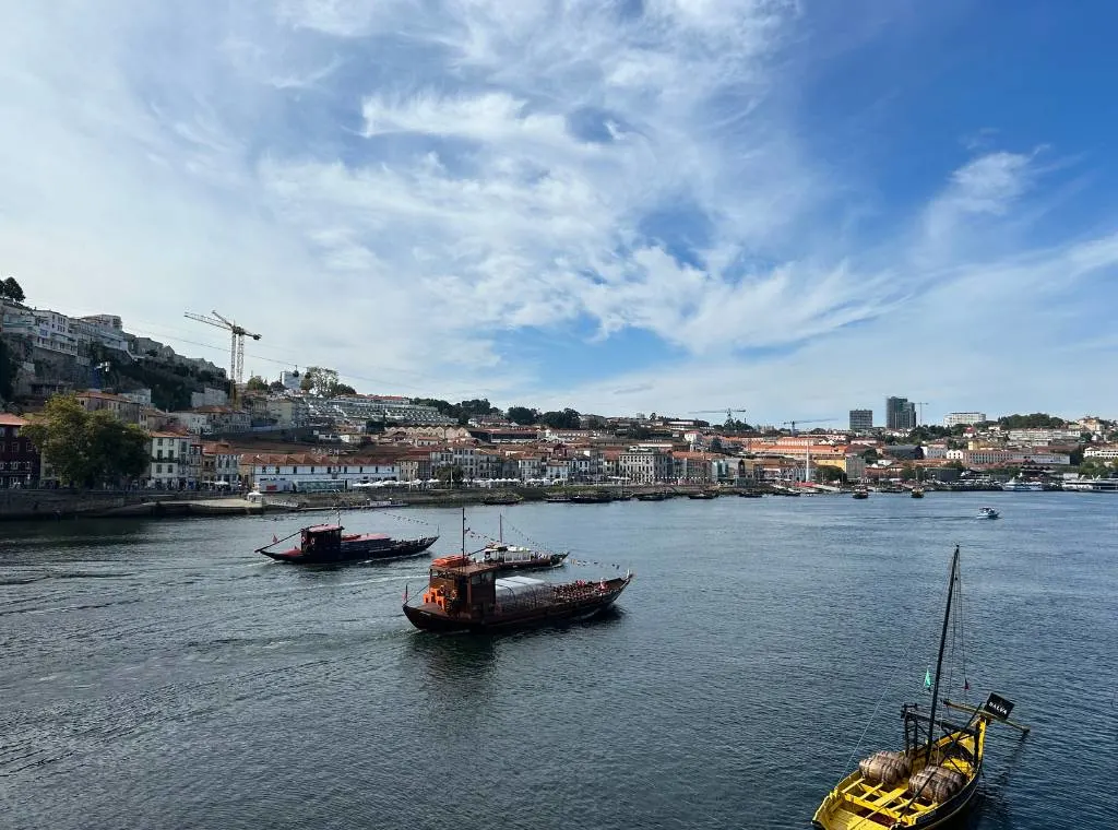 looking across the douro river in porto