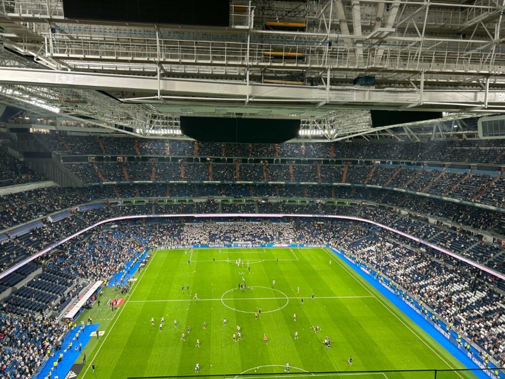 inside the estadio santiago bernabeu watching a match