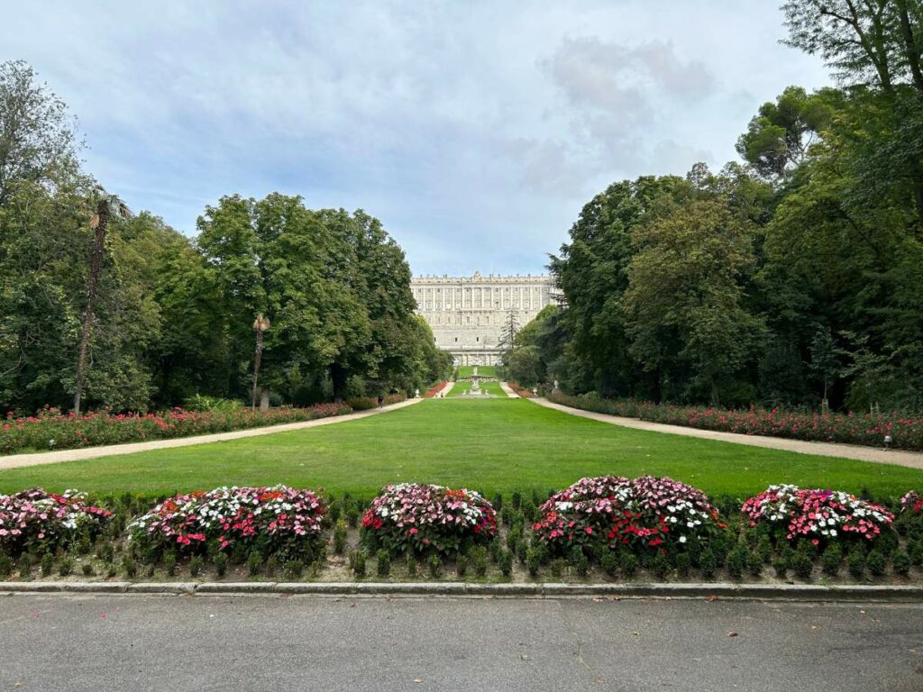 looking back towards the royal palace in the gardens