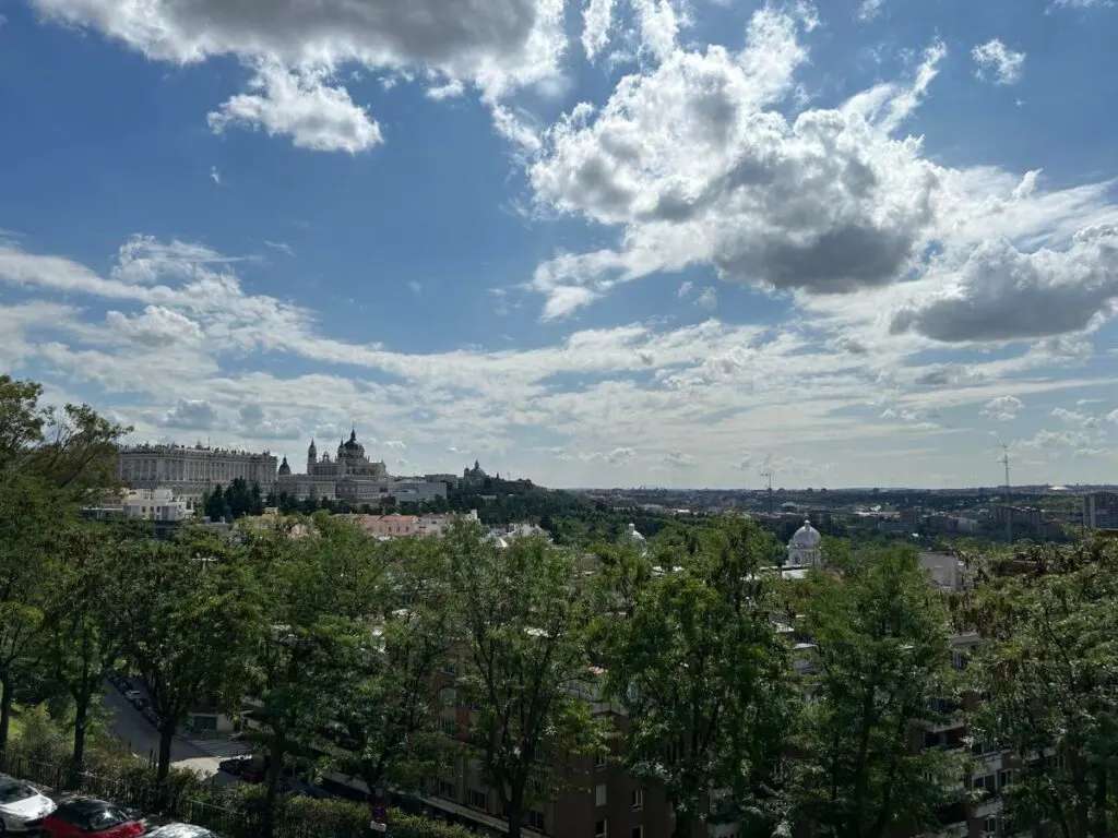 view of Madrid with the Royal Palace in the distance