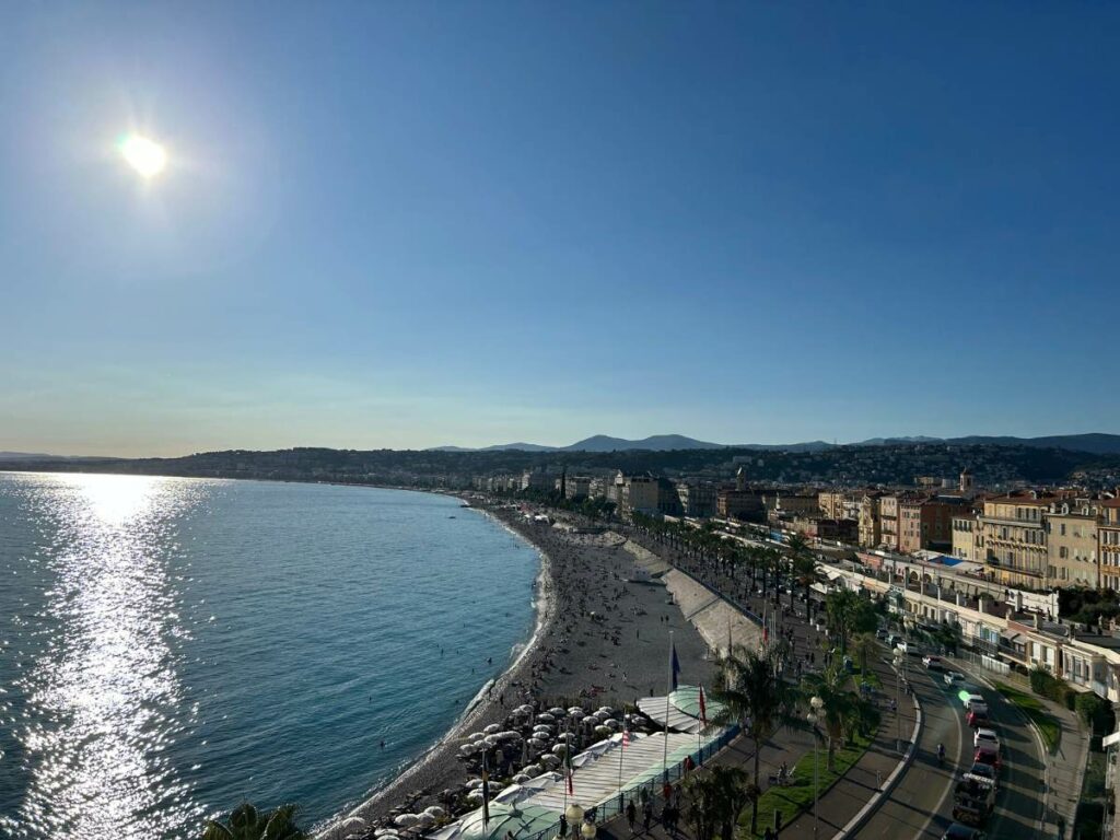 view of promenade des anglais from castle hill