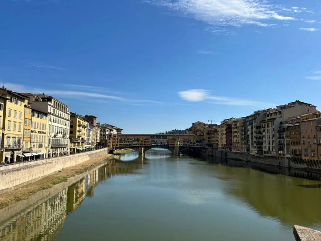 looking across the River Arno to Ponte Vecchio