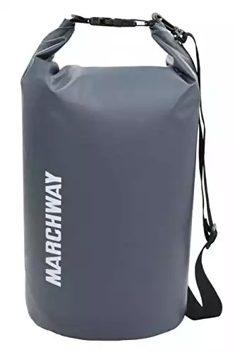 MARCHWAY Floating Waterproof Dry Bag Backpack 5L/10L/20L/30L/40L, Roll Top Sack Keeps Gear Dry for Kayaking, Rafting, Boating, Swimming, Camping, Hiking, Beach, Fishing (Grey, 30L)