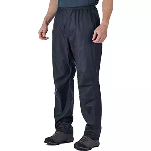 RAB Men's Downpour Pants - Lightweight Waterproof Rain Pants (Black, Small Regular)