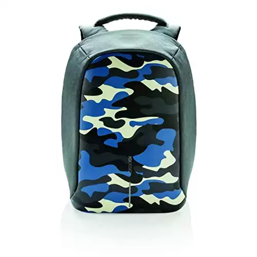 XDDesign Bobby Compact Print Anti-Theft Laptop USB Backpack Camouflage Blue
