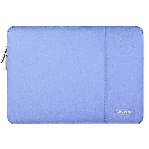 MOSISO Laptop Sleeve Bag Compatible with MacBook Air/Pro, 13-13.3 inch Notebook, Compatible with MacBook Pro 14 inch M3 M2 M1 Chip Pro Max 2023-2021, Polyester Vertical Case with Pocket, Slate Blue