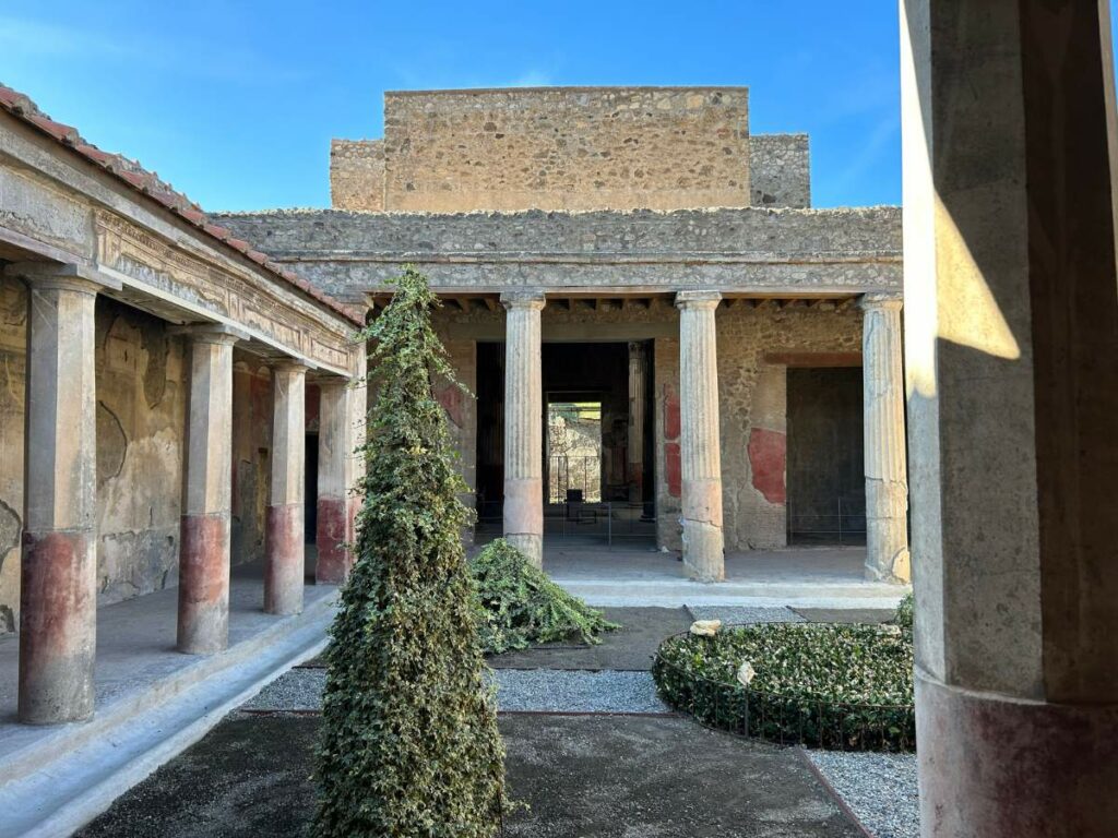 the courtyard of an ancient villa in Pompeii