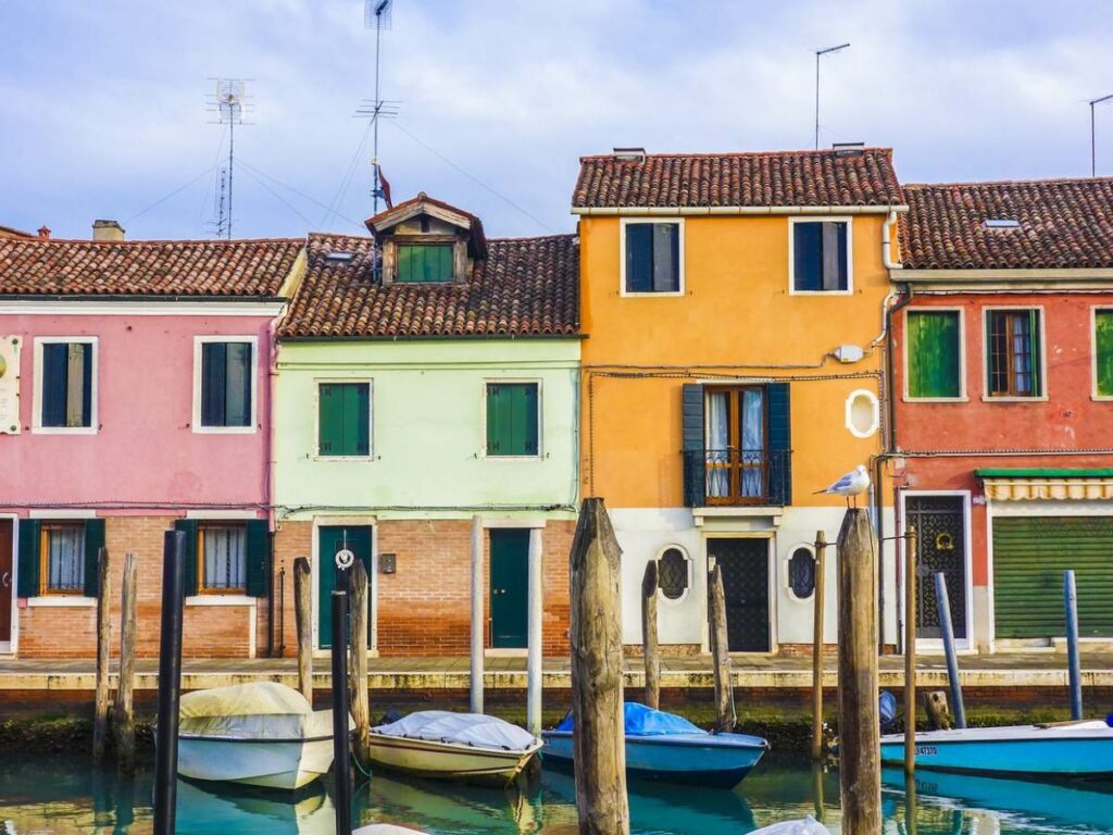 multi-colored houses in Murano