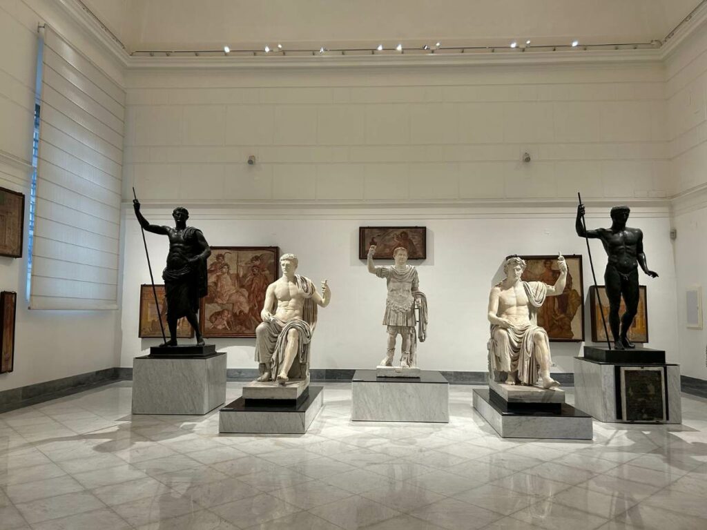 scupltures of figures from roman history in Naples Archaelogical Museum