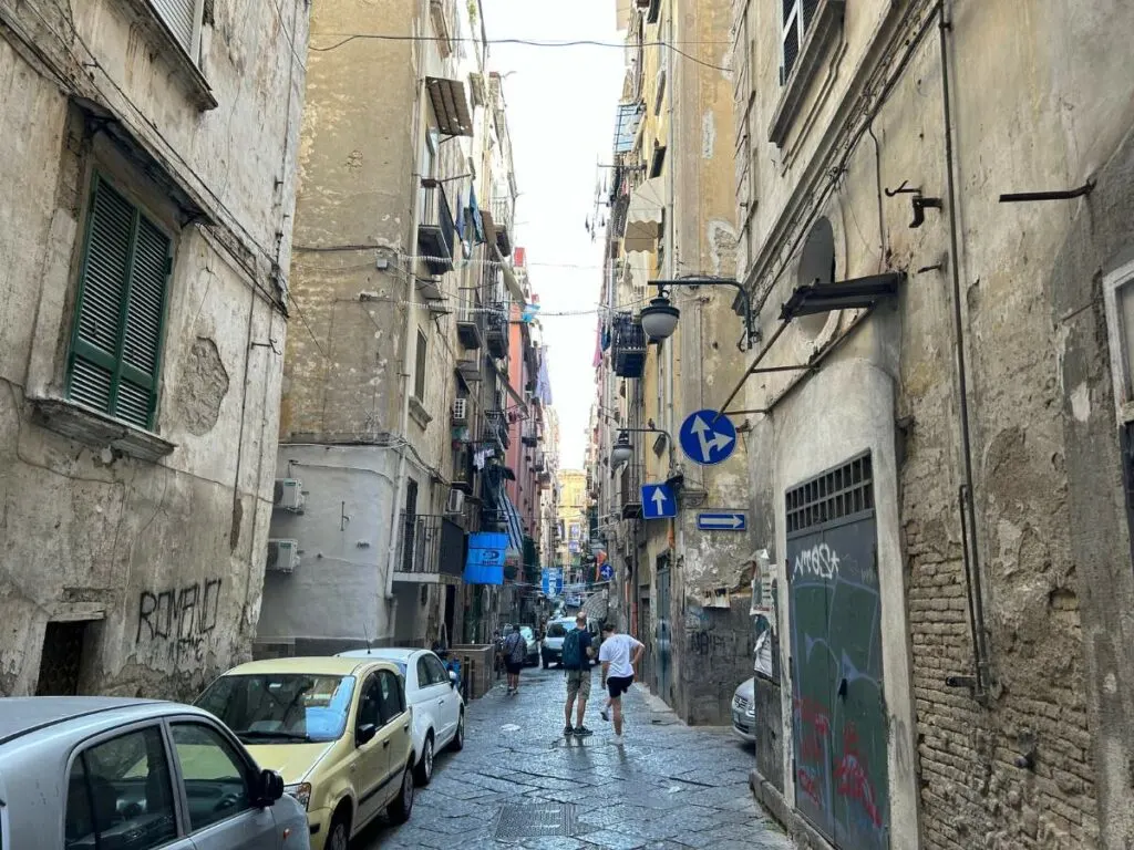walking around streets in the Spanish Quarter