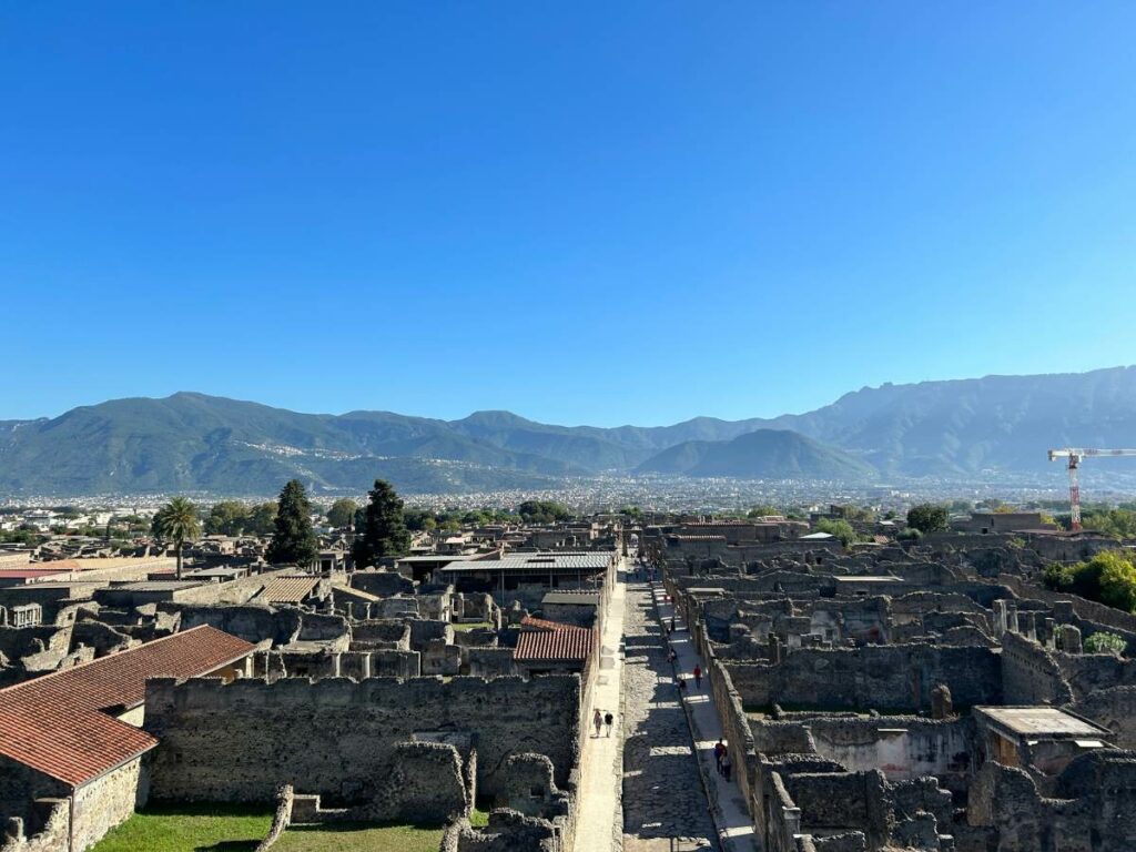 view of the ancient city of pompeii