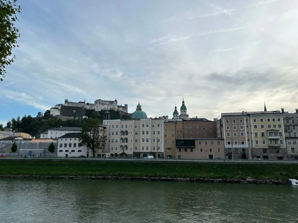 view of salzburg from across the river
